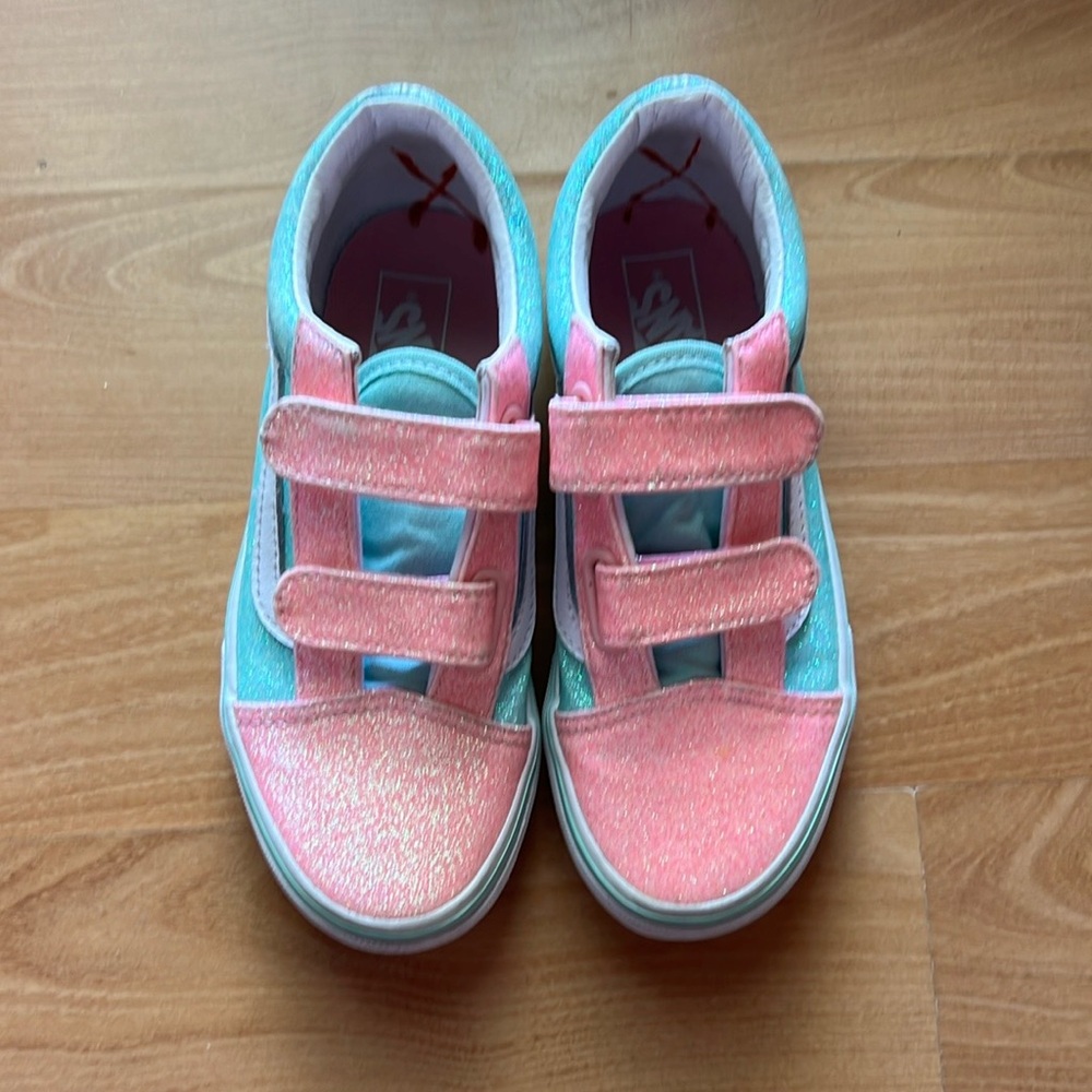 Vans Kids Glittery Pink and Blue Sneakers